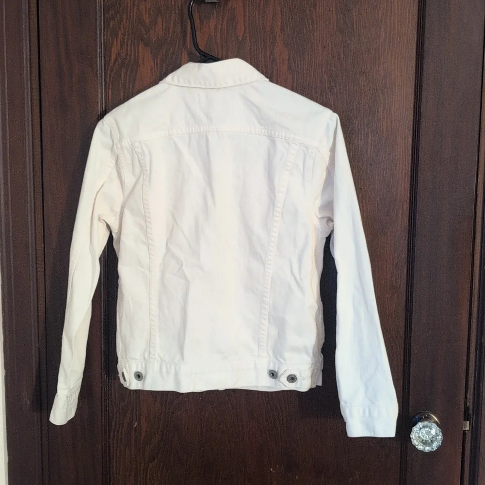 Lucky Brand The Tomboy Trucker Off White Jean Jacket Size Small